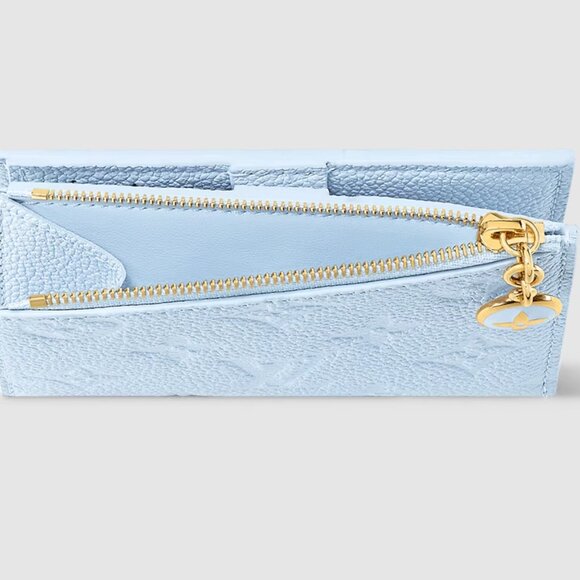 Rare sold out Louis Vuitton Portefeuille Lisa Empreinte Bifold Wallet blue azure - Picture 2 of 10